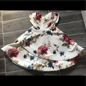floral strapless dress